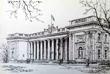 Здание Горисполкома после реконструкции  (рисунок  арх.Г.Топуза)