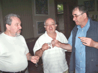 Слева направо: гость из Нью-Йорка Ефим Выдомский, директор ВКО Леонид Рукман, вице-президент ВКО Валерий Хаит.