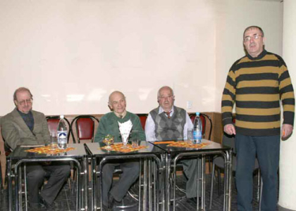 Вечер открыл вице-президент клуба Валерий Хаит. Далее справа-налево: Леонид Рукман, Михаил Постан и Израиль Кац.