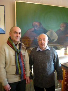 Сергей Лыков (слева) и Леонид Рукман на открытии выставки.
