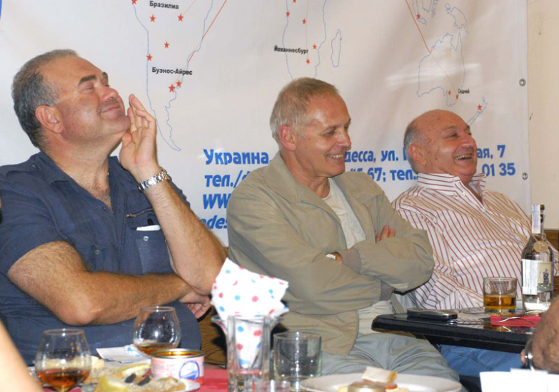 (Слева-направо) А. Мардань, В. Горелов, М. Жванецкий