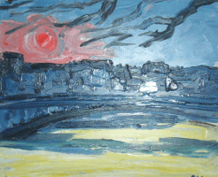 Николай Дронников. Солнце над Сеной, 1980 (масло, смешанная техника)